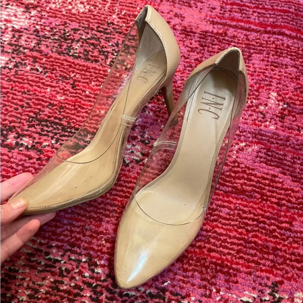 INC clear heels